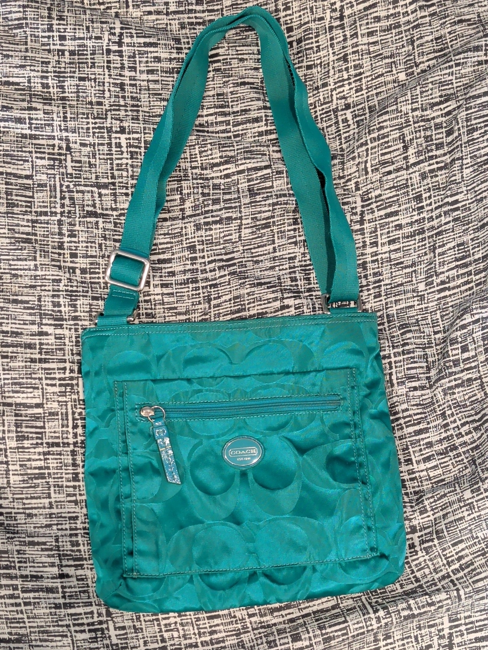 Coach Green Quilted Nylon Crossbody Bag